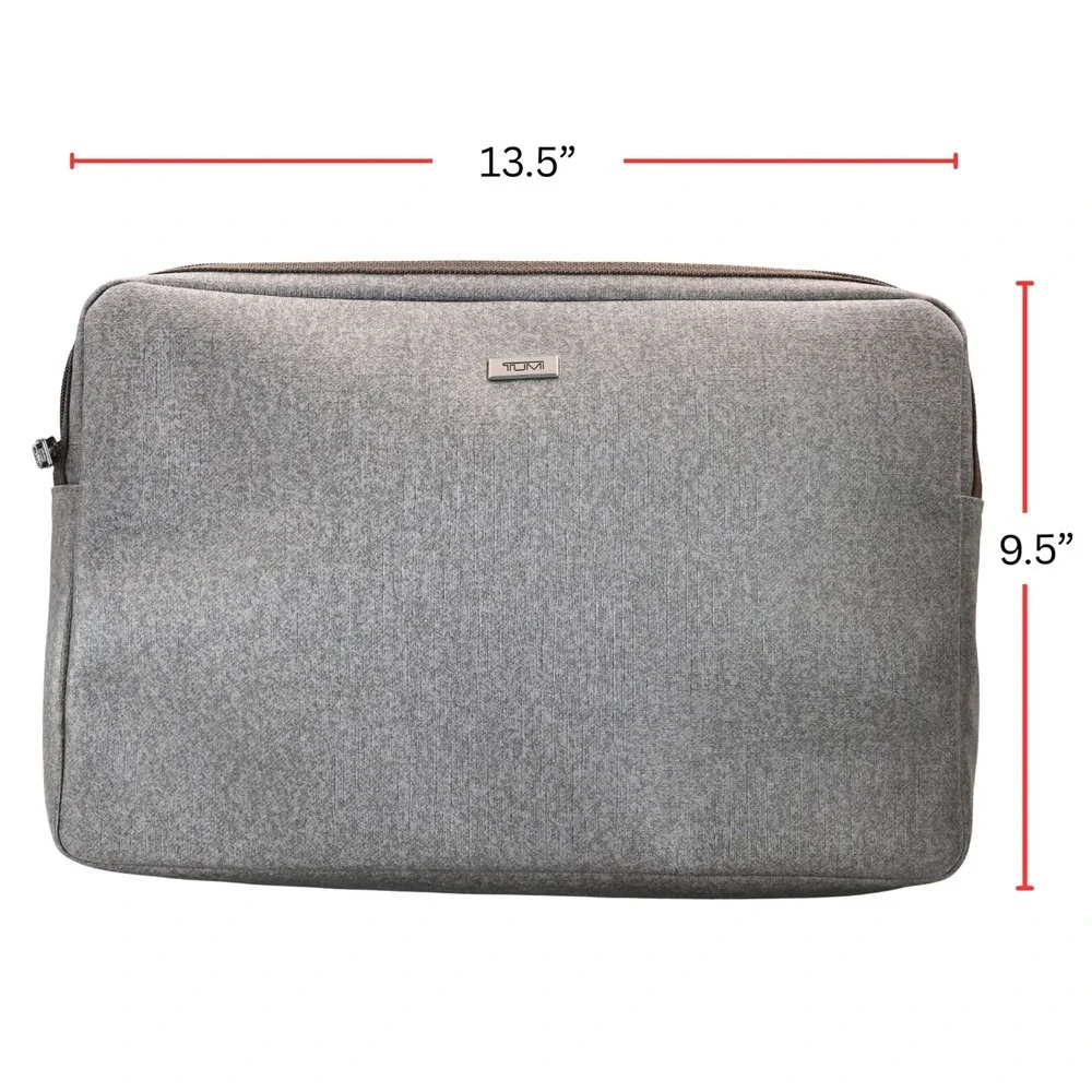 Tumi Laptop Sleeve Medium Grey Heathered Padded Tech Case Bag 13x9